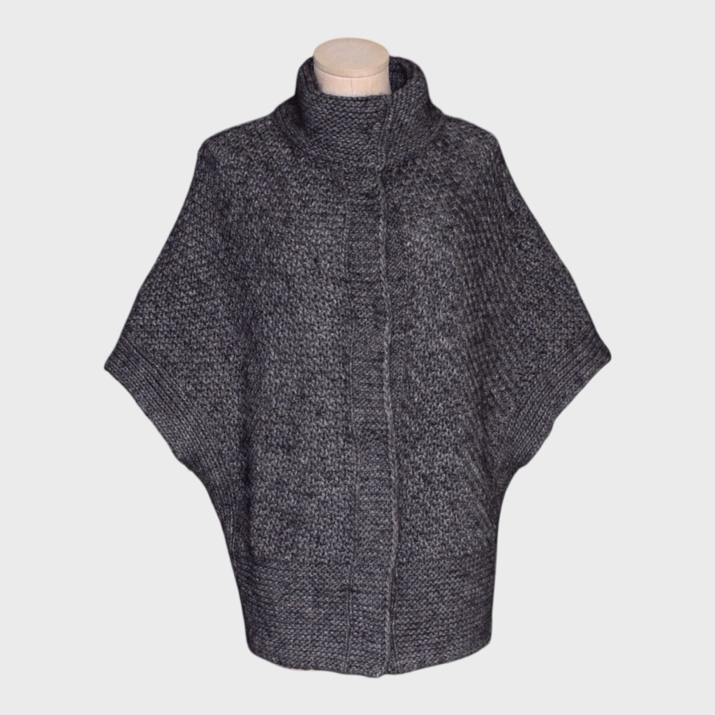 Elsamanda For Anthropologie Fuzzy Alpaca Wool Blend Knit Batwing Cardigan